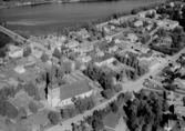 Flygfoto över Mora och kyrkan 1956.