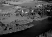 Flygfoto över Gagnef, kyrkan 1960.