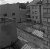 Balkonger mot tak på gården Engelbrektsgatan 30, 1960-tal