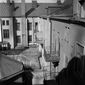 Balkonger mot innergård, 1960-tal