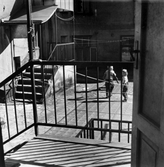 Barn leker på gården till Storgatan 19, 1970-tal