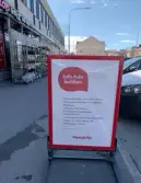 Informationsskylt om Corona