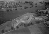 Flygfoto över Landstingets arbetsträningsverkstad, Borlänge.