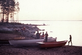 Båtar vid Skagerns campingplats, 1970-tal