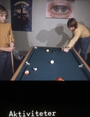 Biljardspelare på föreningsgård, 1970-tal