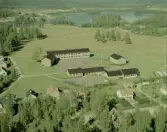 Flygfoto över Långshyttan.