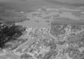 Flygfoto över Långshyttan, år 1950.