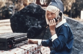 Telefonoperatör vid övning för Röda korset, 1960-tal