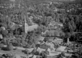 Flygfoto över Stora Kopparbergs kyrka i Falun år 1964.