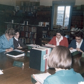 Personalmöte i biblioteket på Regionsjukhuset, 1965