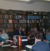 Personalmöte i biblioteket på Regionsjukhuset, 1965