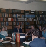 Personalmöte i biblioteket på Regionsjukhuset, 1965