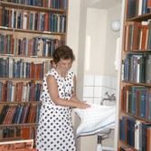 Vid tvättstället i biblioteket på Regionsjukhuset, maj 1966