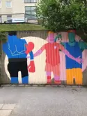 Muralmålning i Brandbergen.