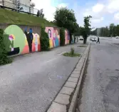 Muralmålning i Brandbergen.