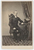 Porträtt på Prost Johannes Lindqvist i Jäder (Strängnäs stift). Född 16 Juli år 1820 i Jönköping. Död 28 april år 1884
