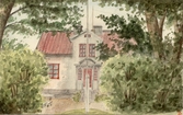 Akvarellmålning av Pettersberg, 1945