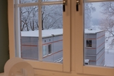 Vänersborg. Norra skolan, utsikt från klassrum. Paviljongen