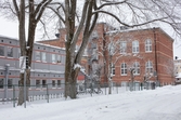 Vänersborg, Norra skolan. Skolpaviljongen och skolbyggnaden 