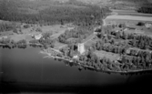 Flygfoto över Rättviks kyrka 1956.