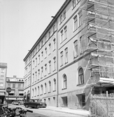 Byggnadsställning på Stora hotellet, 1960-tal