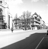 Rivning av Edwalls hörna på Drottninggatan, 1964