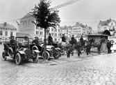 Taxistation på Järntorget, 1912