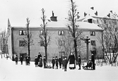 Barn och personal vid Arbetshuset, ca 1900