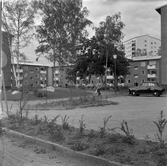 Bilparkering i bostadsområdet Norrby, 1960-tal