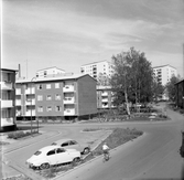 Bilar parkerade i Norrby, 1960-tal