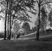 Lekplats med gungor i Norrby, 1960-tal