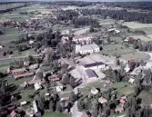 Flygfoto över Sollerön och Sollerö kyrka 1966.