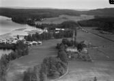 Flygfoto över Smedjebacken. Vanhäll hl sågverk Smedjebacken (Norrbärke)