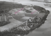 Flygfoto över Svärdsjö kyrka.