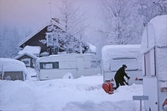 Ställplats för husvagnar i Ånnaboda, december 1976