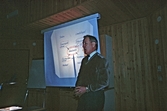 Talare på konferens i Ånnaboda konferens- och fritidsanläggning, 1980-tal
