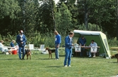 Tävling med jakthundar på Vildmarksmässan  i Ånnaboda, maj 1991