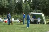 Tävling med jakthundar på Vildmarksmässan  i Ånnaboda, maj 1991