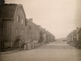 Åbyäng i Åby, Mölndal, omkring 1923. Nybyggnader utefter ny gata.