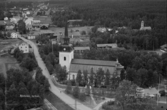 Flygfoto över Älvdalen, kyrkan.