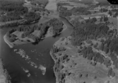 Flygfoto över Åsen, Älvdalen år 1947-1949.