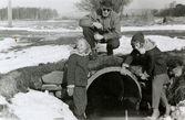 Snösmältning vid Tulebsjön 1956. Skräddaren Bror 