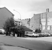Parkeringsplats i kvarteret Bageriet, 1970-tal