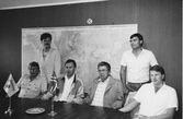 Norska grssistföretaget Welgo A/S trondheim juli 1984.  Sex män framför en karta varav fyra stycken sitter vid ett bord.