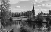 Venjans kyrka år 1948, Venjan, Mora. Läs mer om Venjans kyrka i boken: Dalarnas kyrkor i ord och bild.