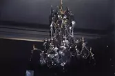 Kristallkrona med hängade prismor i Karlslunds herrgård, 1980-tal