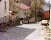 Vy från Götaforsliden i Mölndals Kvarnby, omkring 1975-1980.