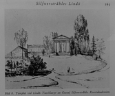 Teckning av templet i Lindö.