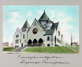 Vykort på presbyterianska kyrkan i Ligonier i Pennsylvania, 1913
