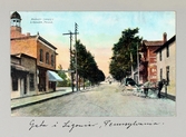 Vykort på Market Street i Ligonier i Pennsylvania, 1913